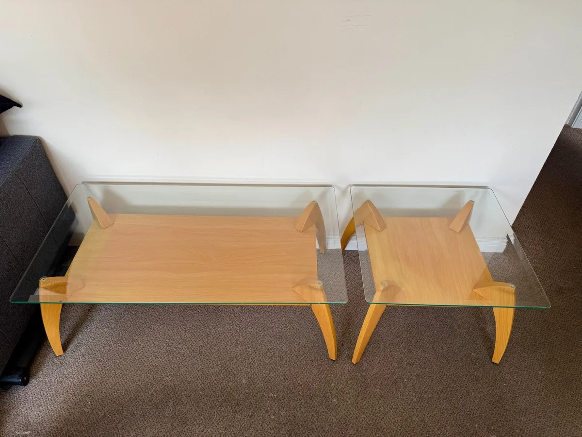 Glass Coffee Table and TV Stand Set - Image 1