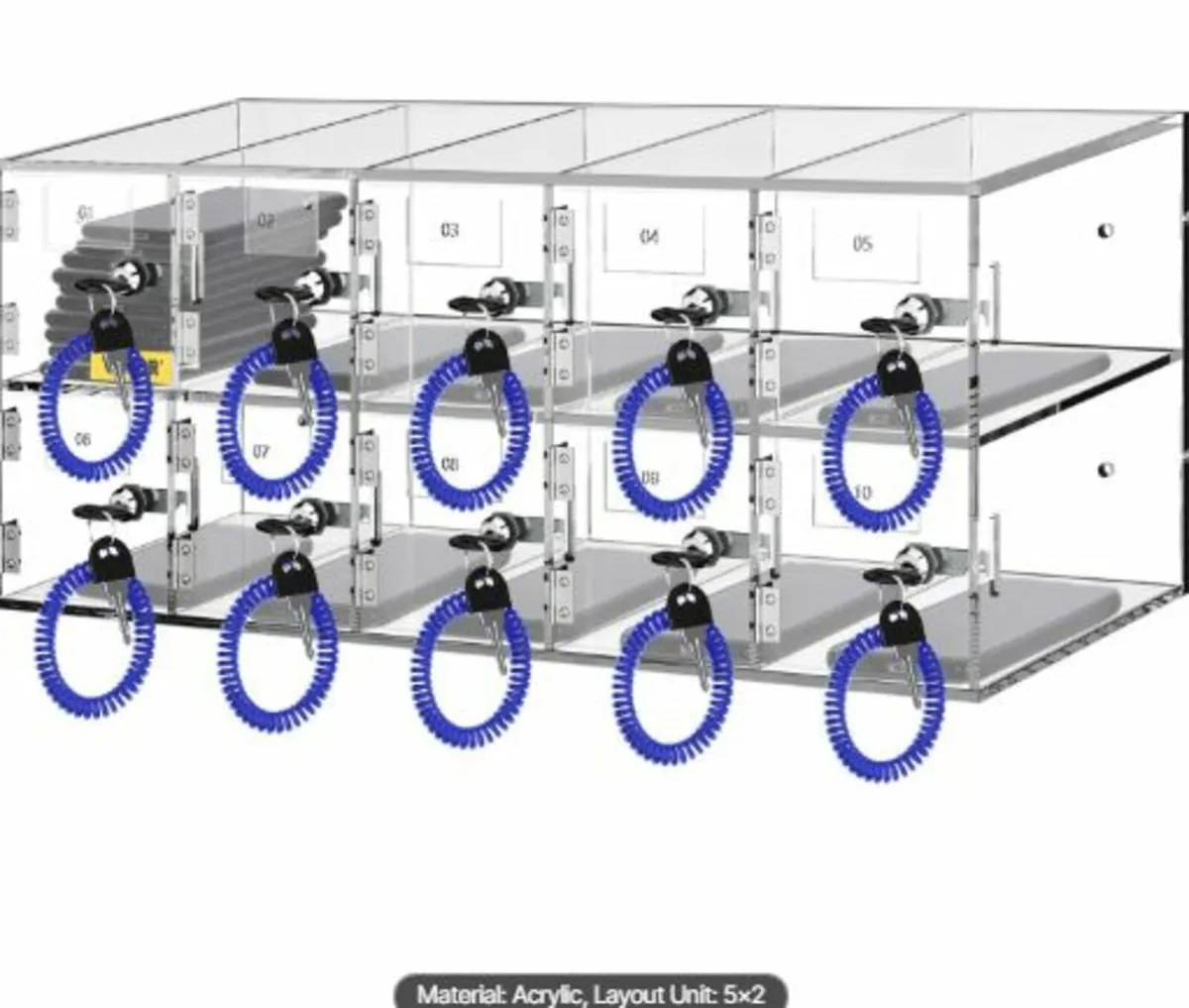 Cell Phone Storage Locker,10Slots Acrylic Material - Image 1