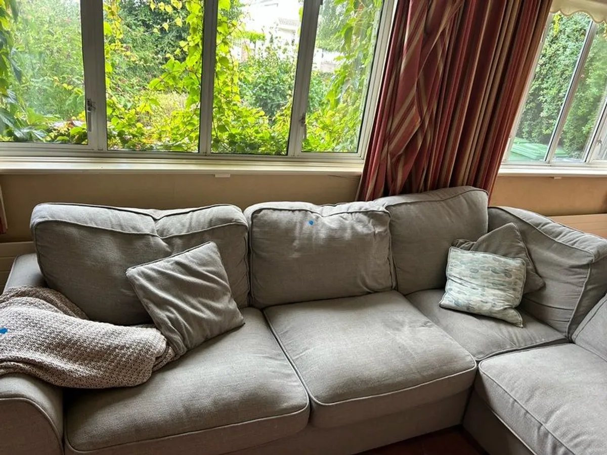 Grey fabric corner sofa - Image 2