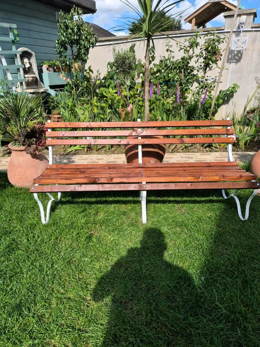 Garden bench Cast iron forged steel ends home - Image 4