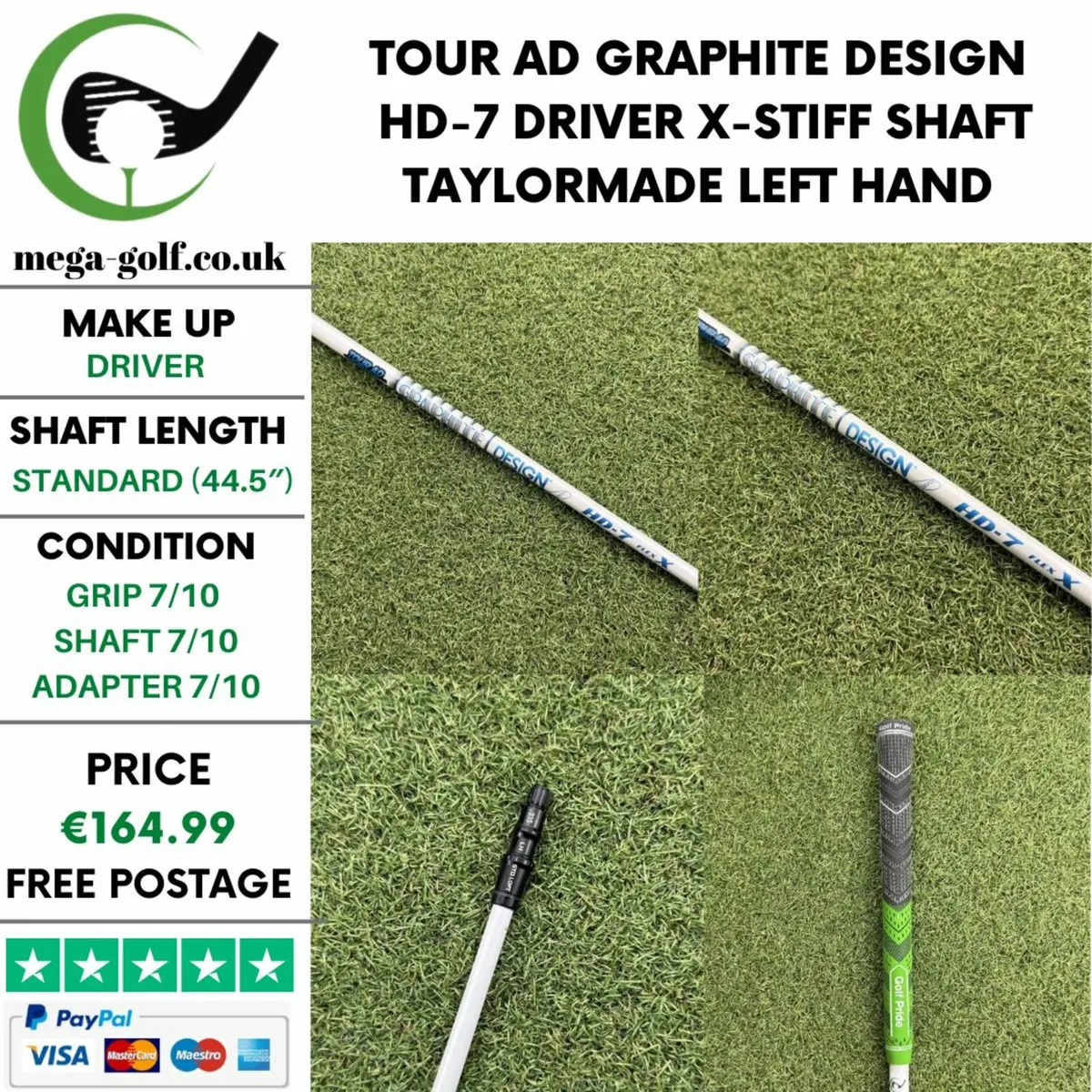 TOUR AD GRAPHITE DESIGN HD-7 DRIVER X-STIFF SHAFT - Image 1