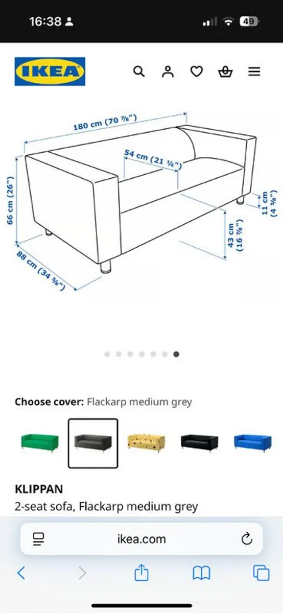 Sofa IKEA 'Klippan' 2 Seater Sofa - Image 2