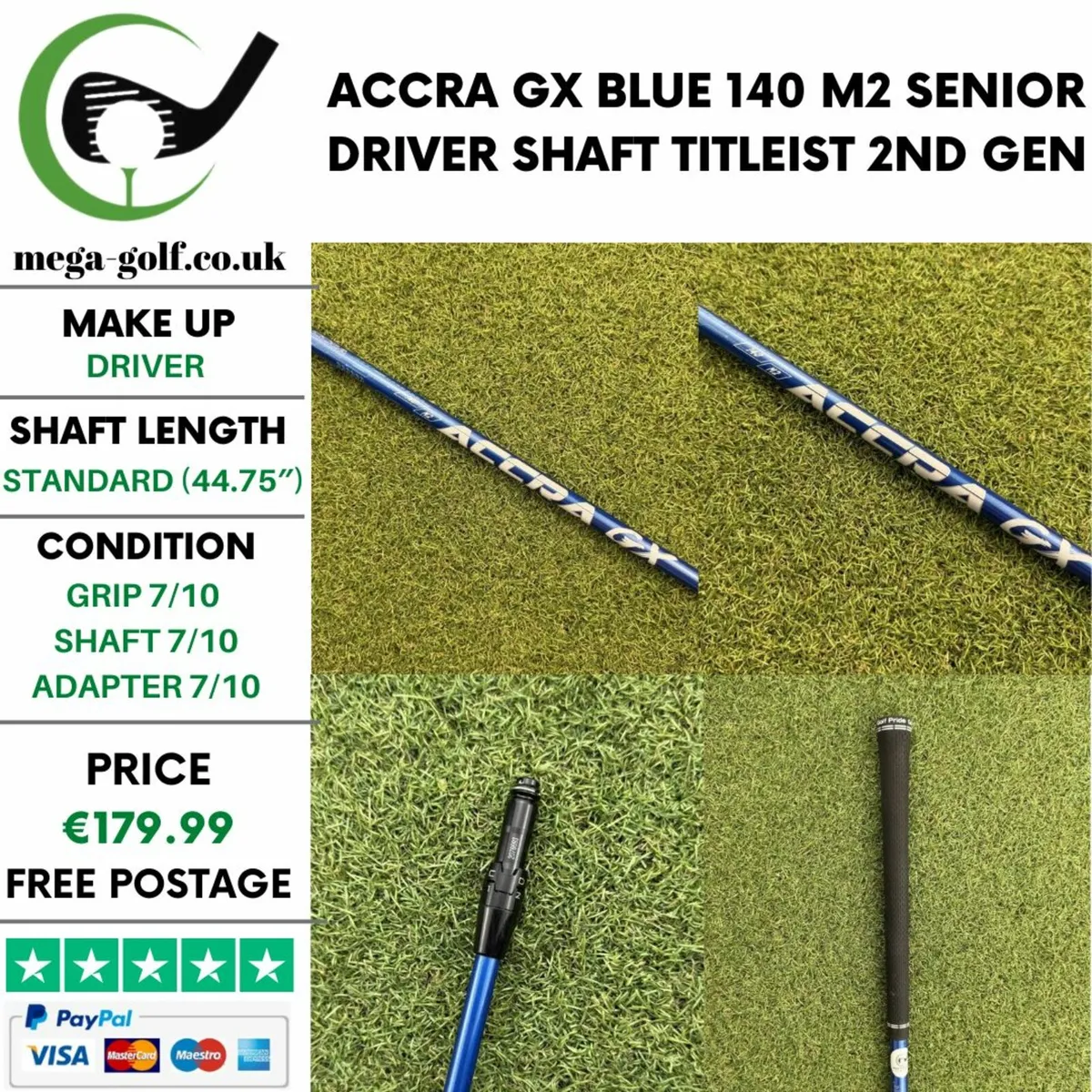ACCRA GX BLUE 140 M2 SENIOR DRIVER SHAFT /TITLEIST - Image 1
