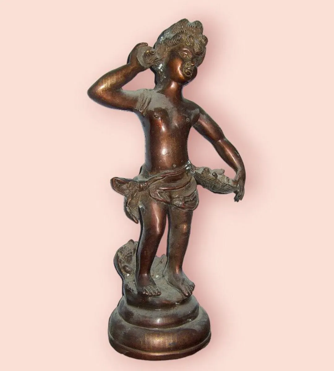 Substantial Vintage Brass Figure - Image 4