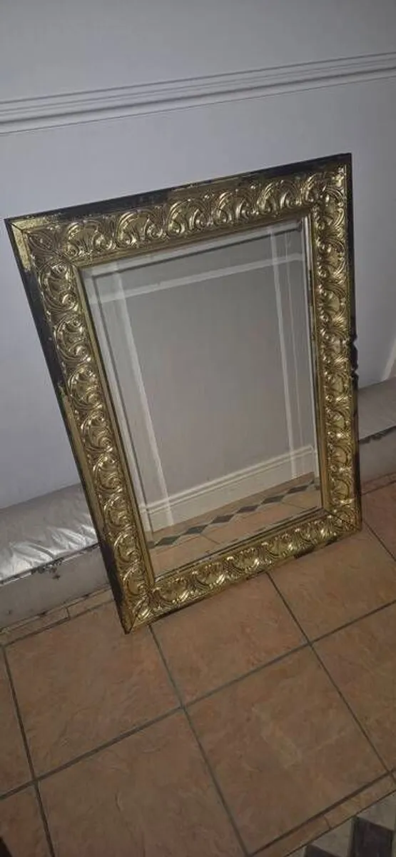 Black & Gold Mantleplace Mirror - Image 1