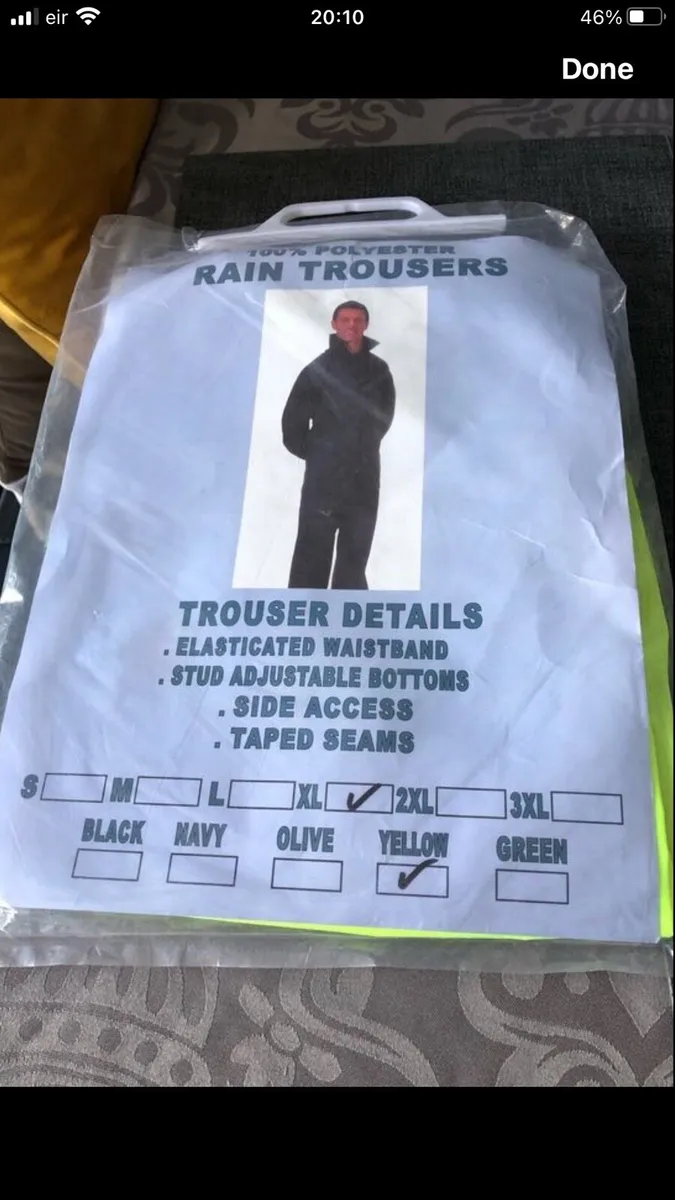 Mens new rain bottoms size XL €10 - Image 3