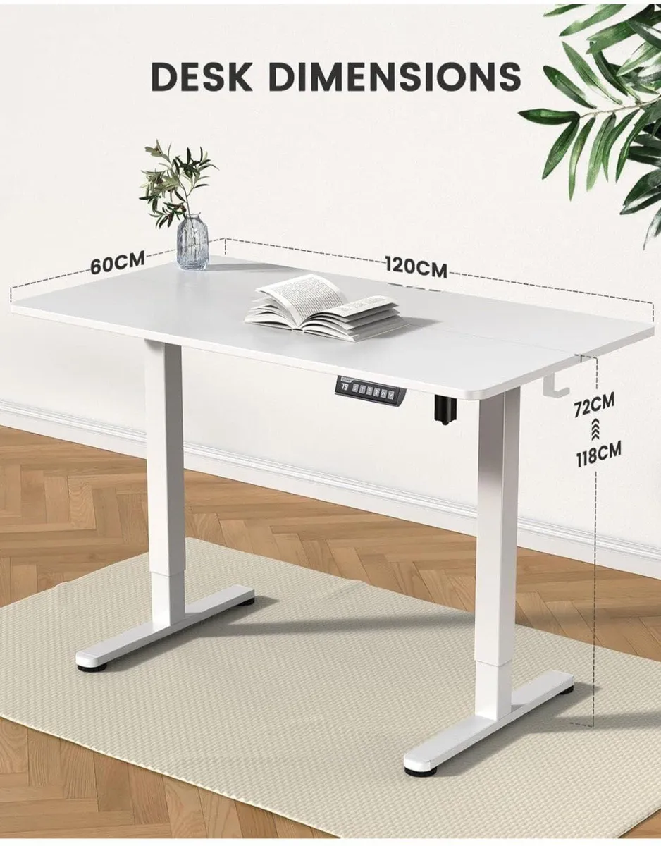 Electric Standing Desk Height Adjustable 120 x 60c - Image 1