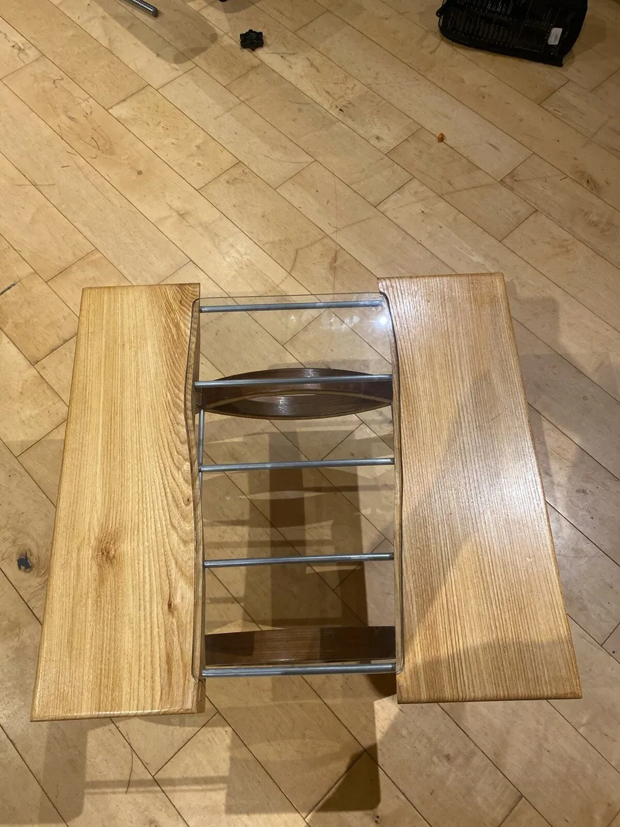 Handmade coffee table with glass centre - Image 3