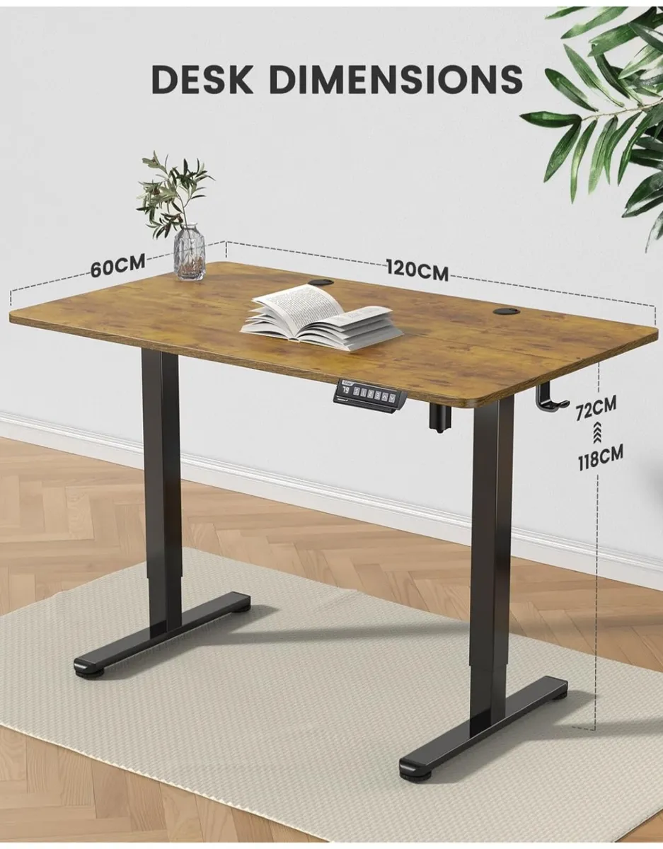 Electric Standing Desk Height Adjustable 120 x 60c - Image 4