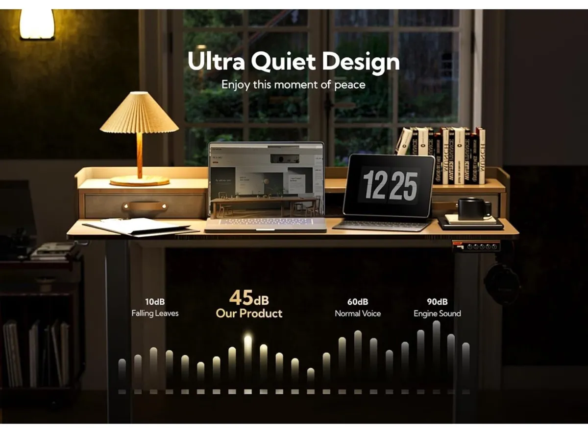 Electric Standing Desk with Drawers, 120x60cm - Image 4