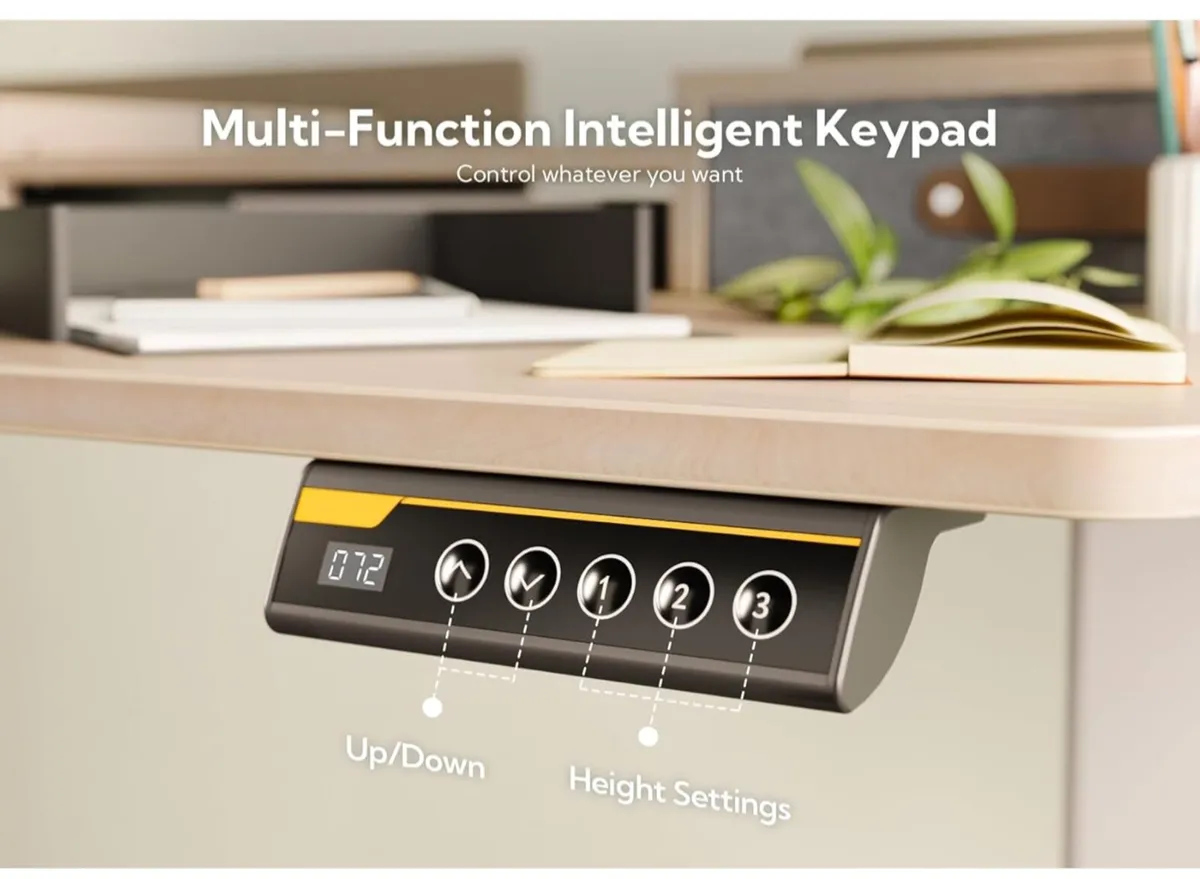 Electric Standing Desk with Drawers, 120x60cm - Image 3