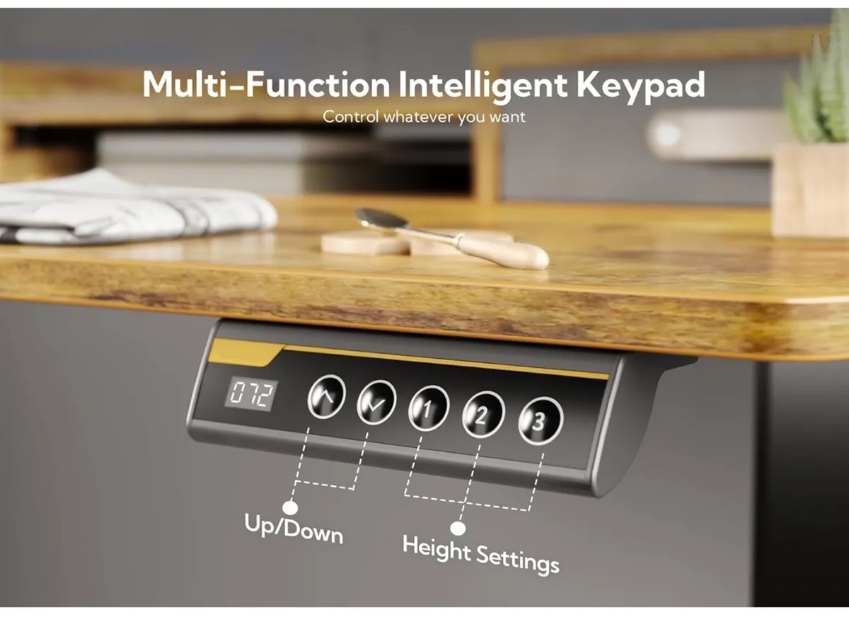 Electric Standing Desk with Drawers, 120x60cm - Image 4