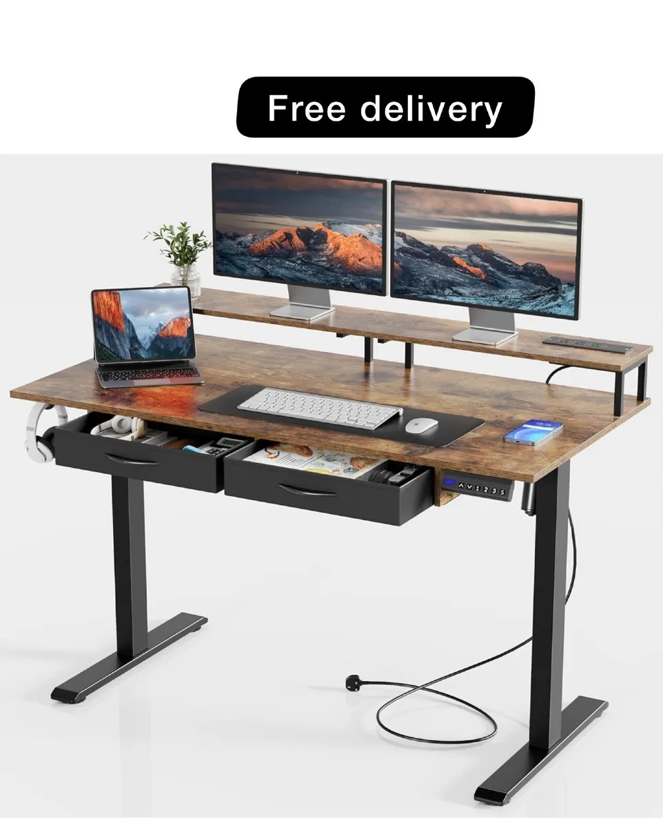 Standing Desk, Electric Height Adjustable Desk wit - Image 1