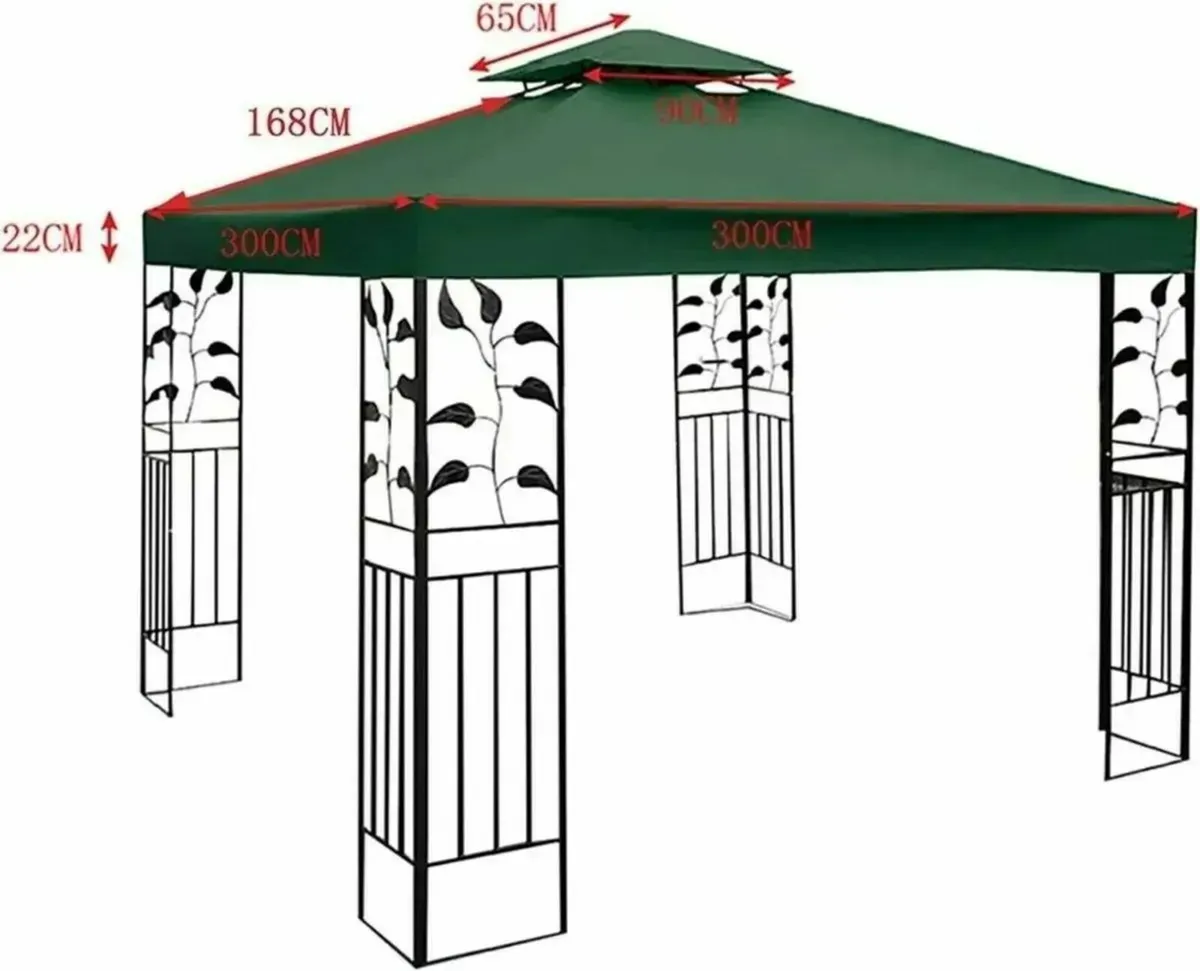 Gazebo Canopy Replacement Cover 3x3m Waterproof - Image 3