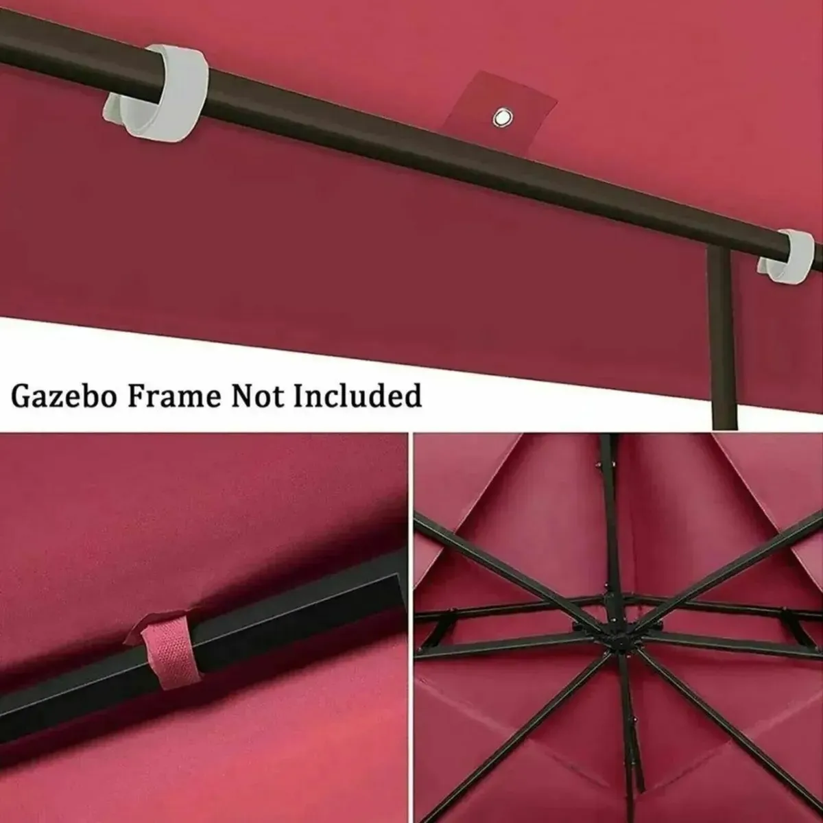 Gazebo Canopy Replacement Cover 3x3m Waterproof - Image 4