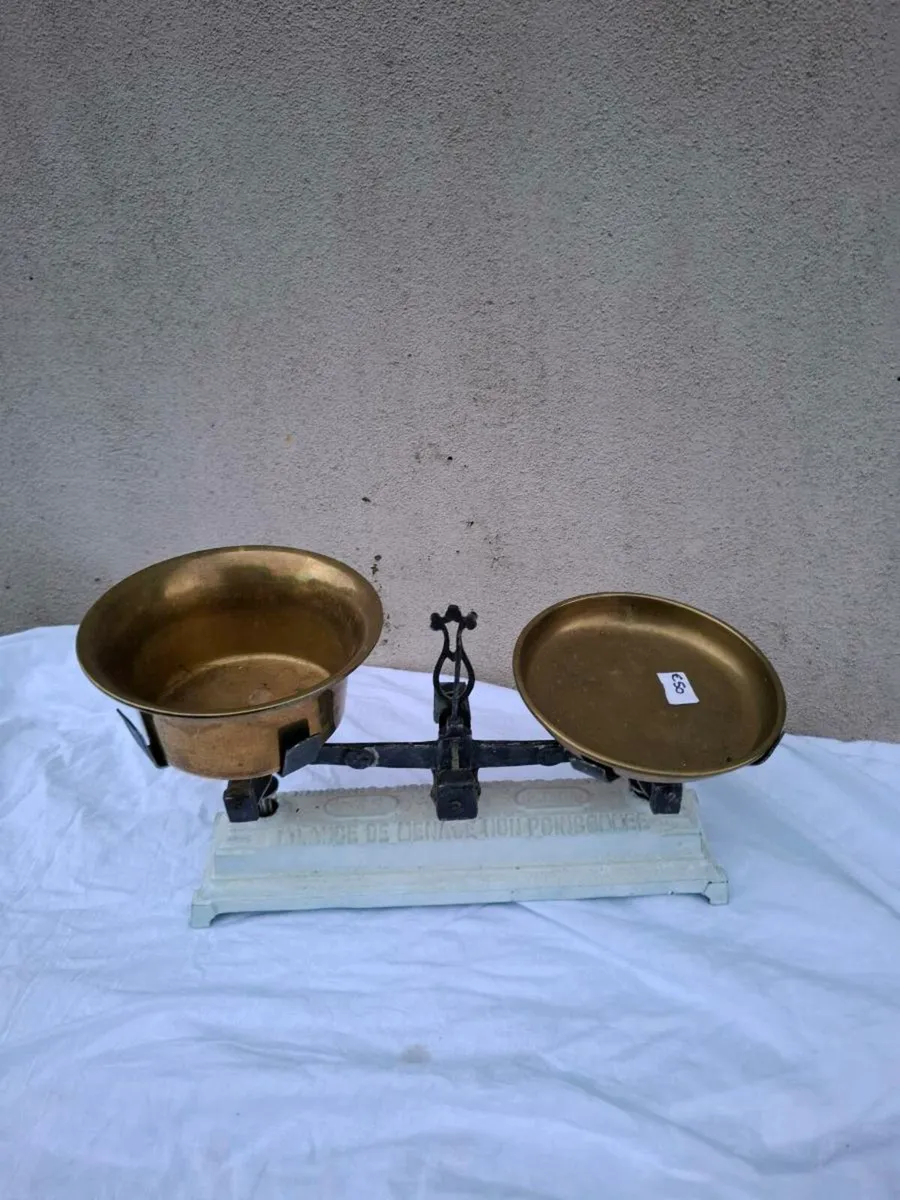 Old antique brass scale possible to post