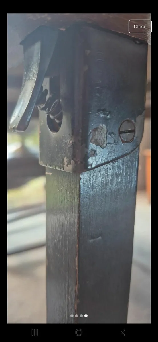 Antique folding games / card table - Image 4