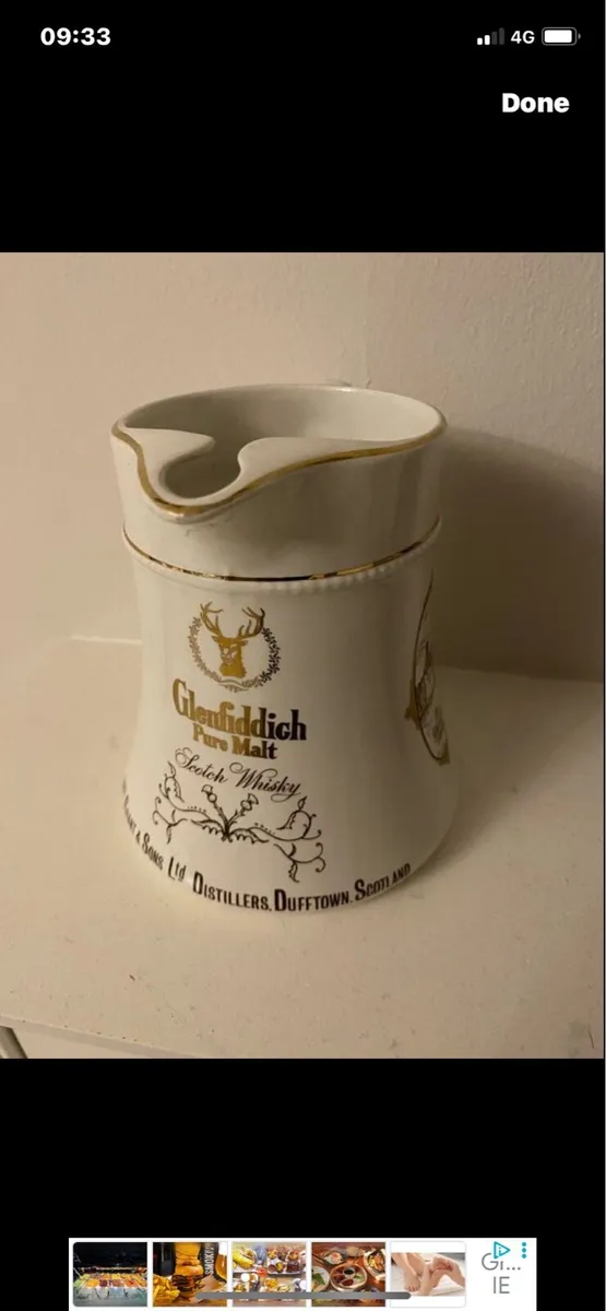 Rare Glenfiddich Ceramic Water Jug - Image 1