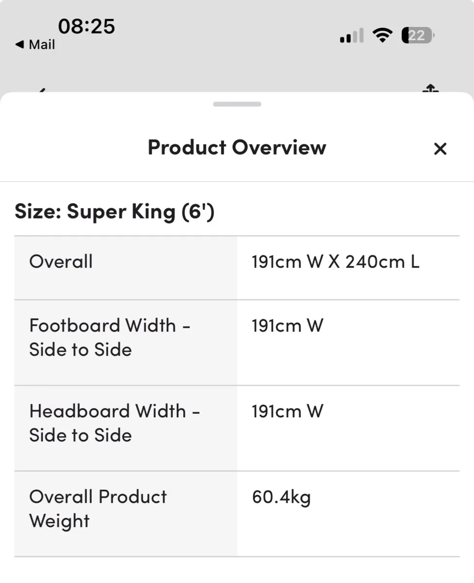 Upholstered bed, super king size - Image 2