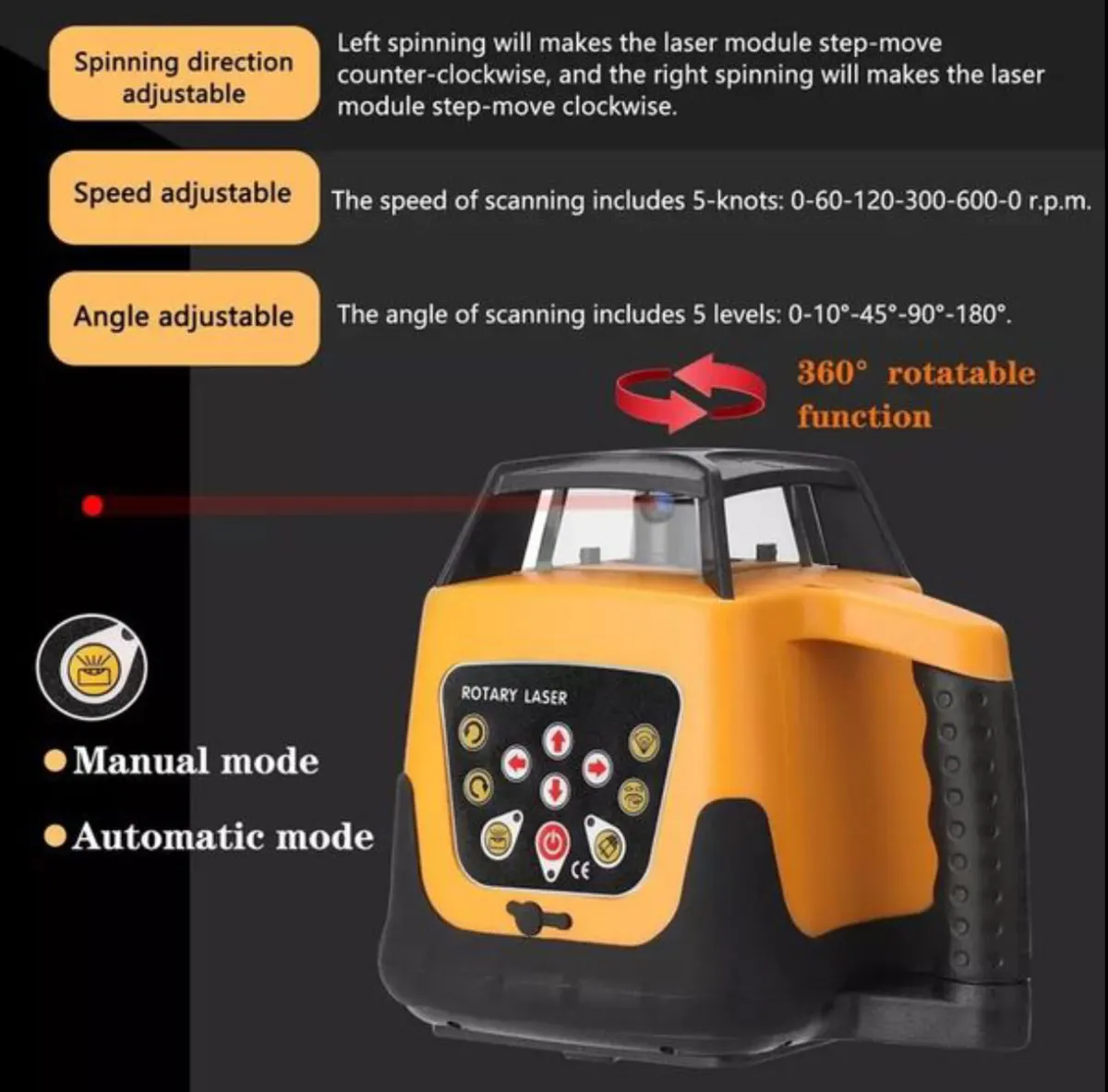 Auto Self Levelling Rotating Rotary Laser 360 - Image 3