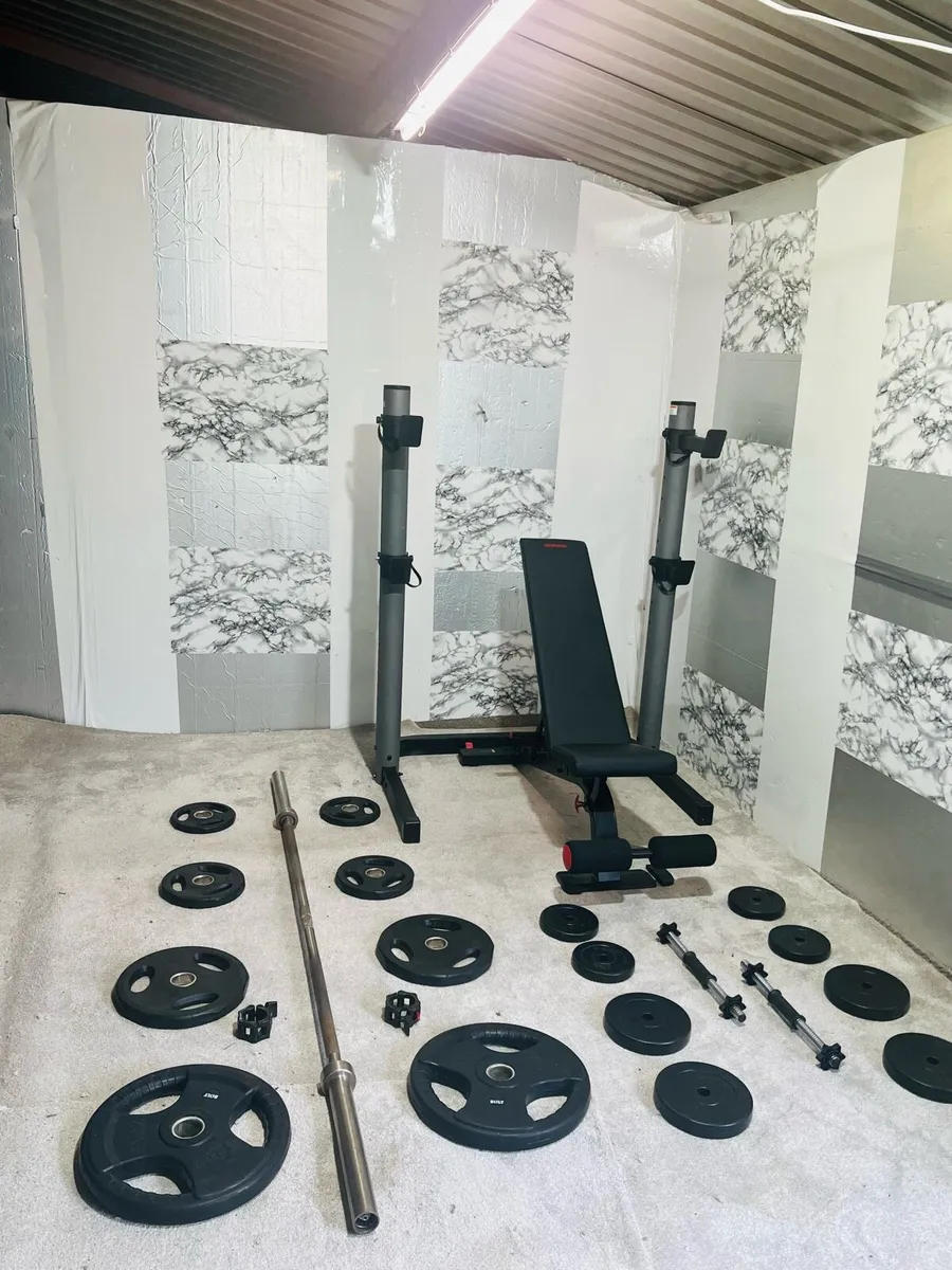 OLYMPIC WEIGHT RACK BEMCH DUMBBELLS BAR - Image 2