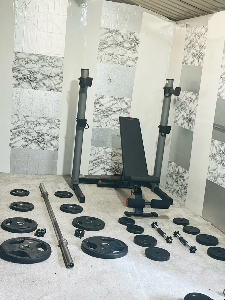 OLYMPIC WEIGHT RACK BEMCH DUMBBELLS BAR - Image 3