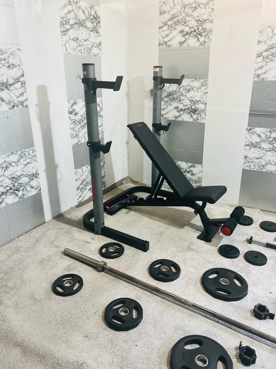 OLYMPIC WEIGHT RACK BEMCH DUMBBELLS BAR - Image 4
