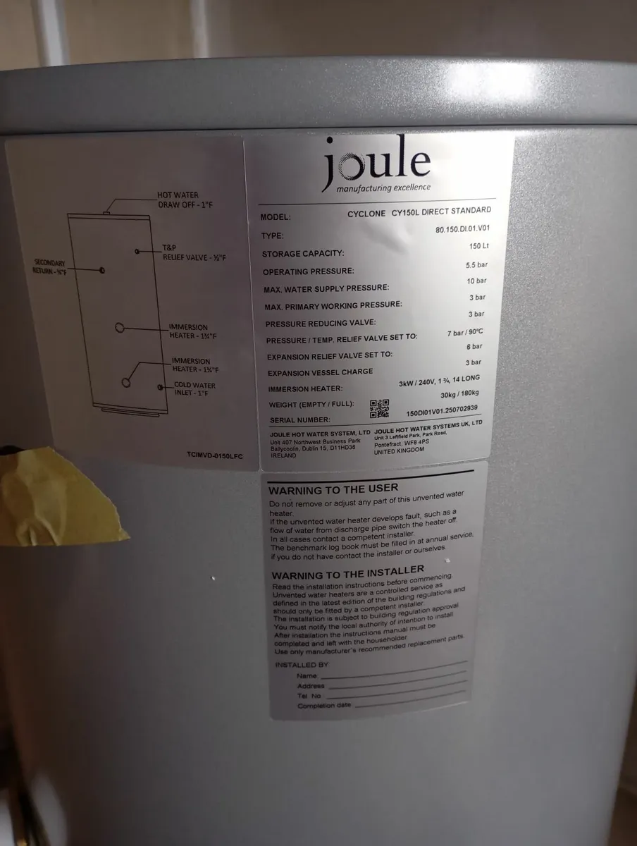 Unvented hot water cylinder - Image 3