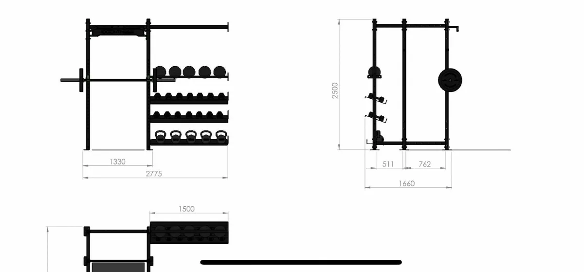 Full/half gym racks with storage - Image 3