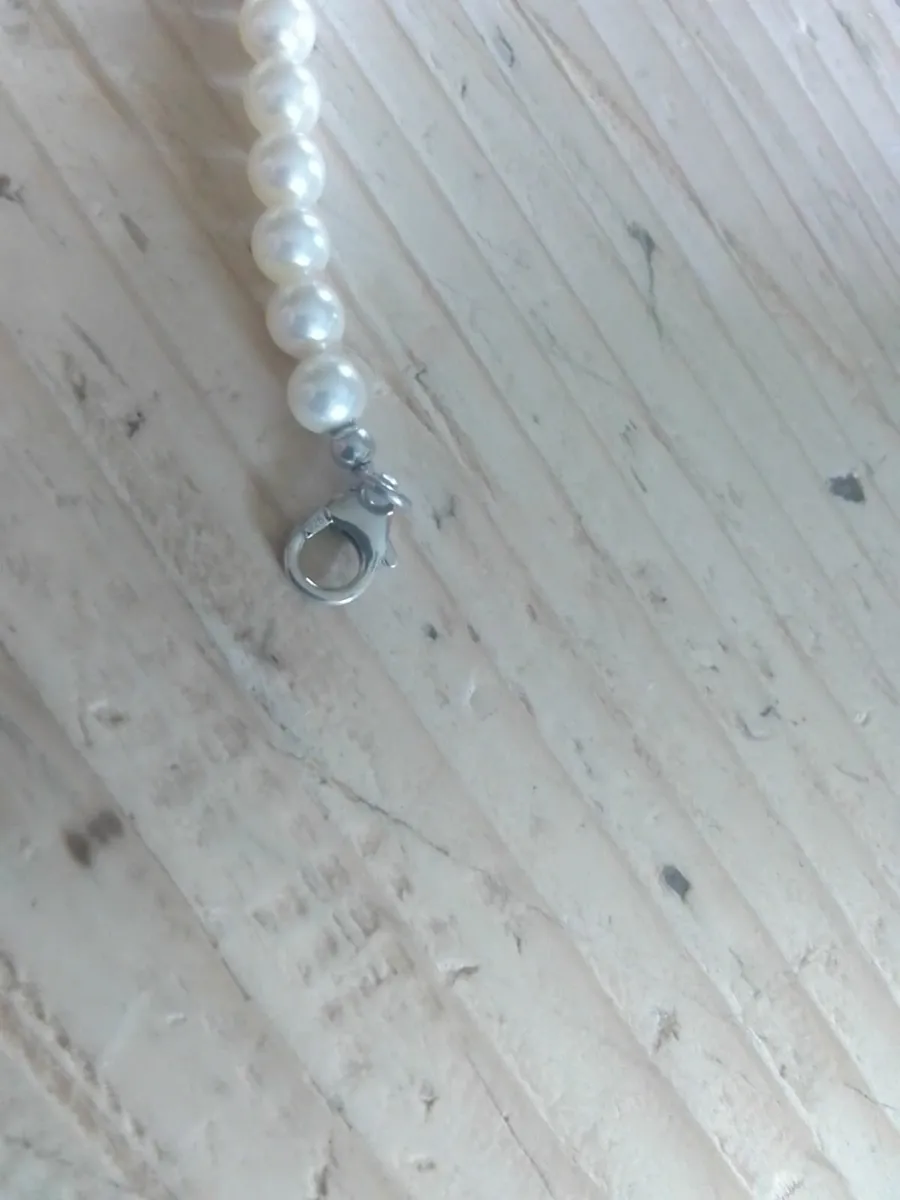 PEARL & STERLING SILVER BRACELET 7.5" NEW - Image 3