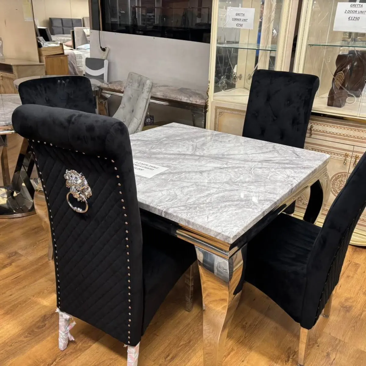 Marble Kitchen Dining Table With Chairs - Image 2