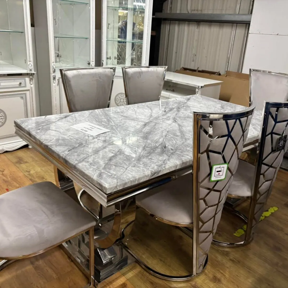 Marble Kitchen Dining Table With Chairs - Image 3