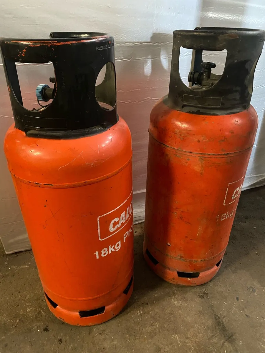 Empty forklift bottles