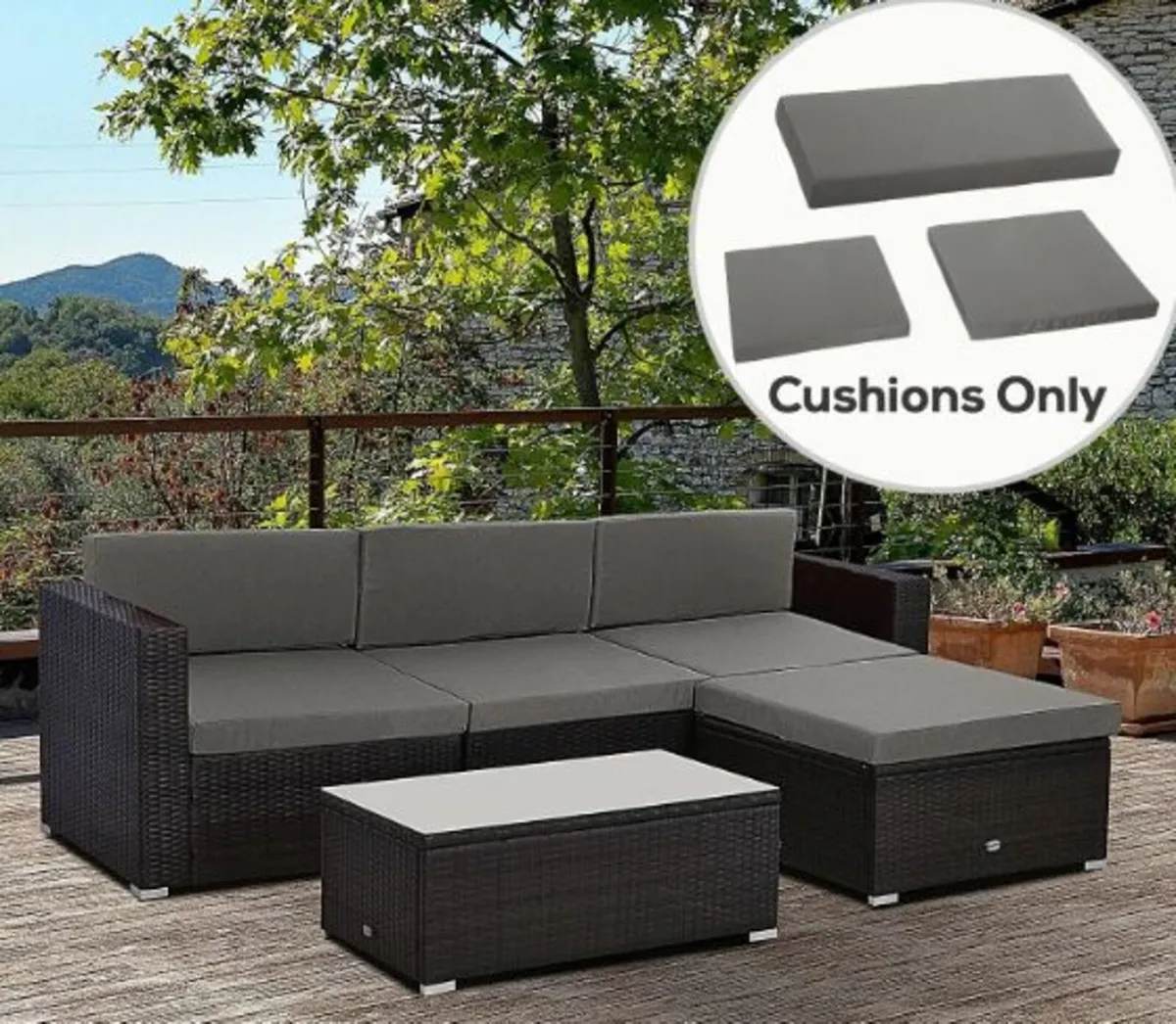Outdoor Cushion Pad Set for Rattan Furniture, 7 - Image 2
