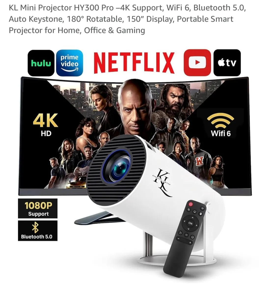 Smart Projector + support + hdmi+ speaker - Image 2