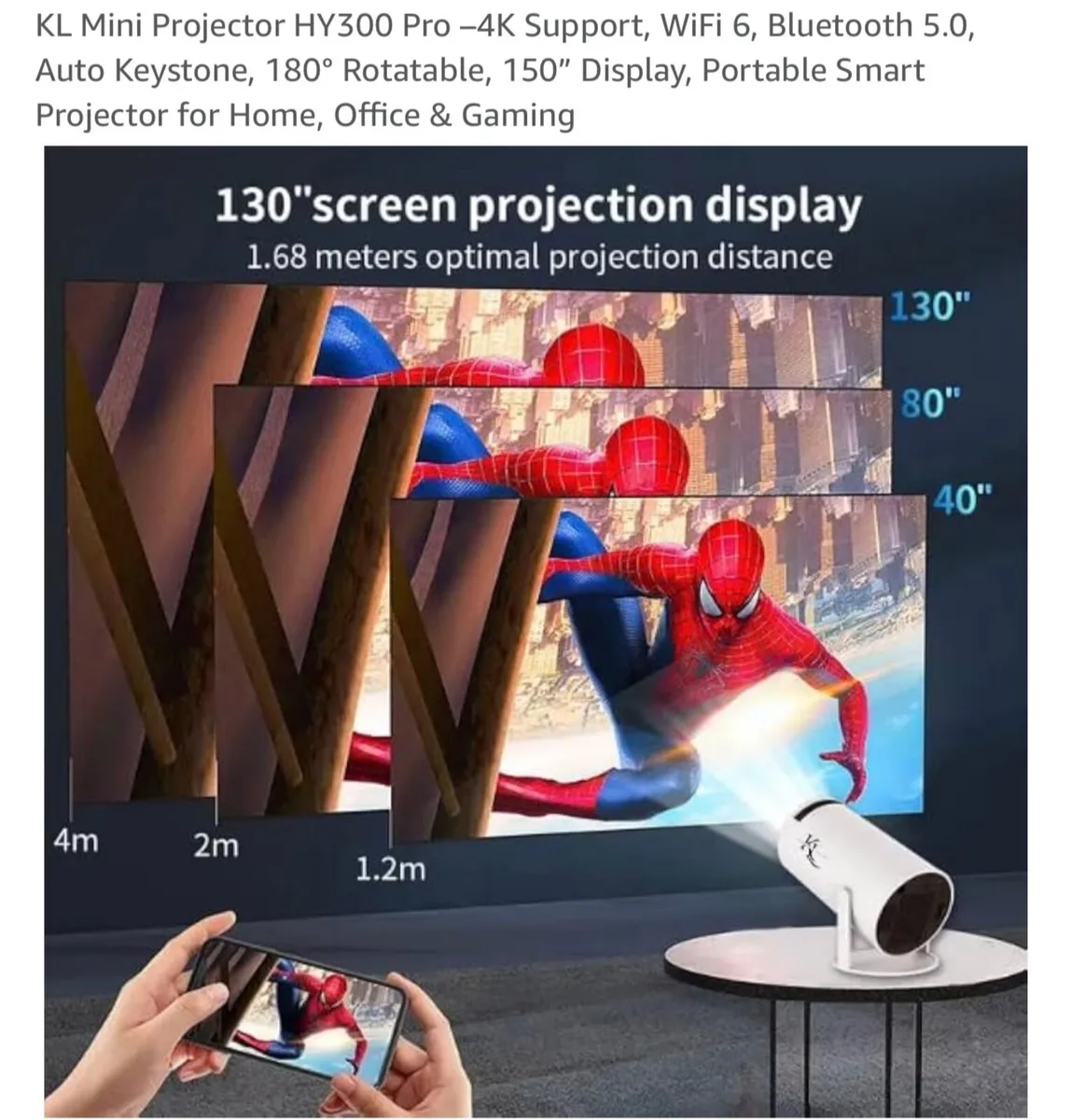 Smart Projector + support + hdmi+ speaker - Image 4