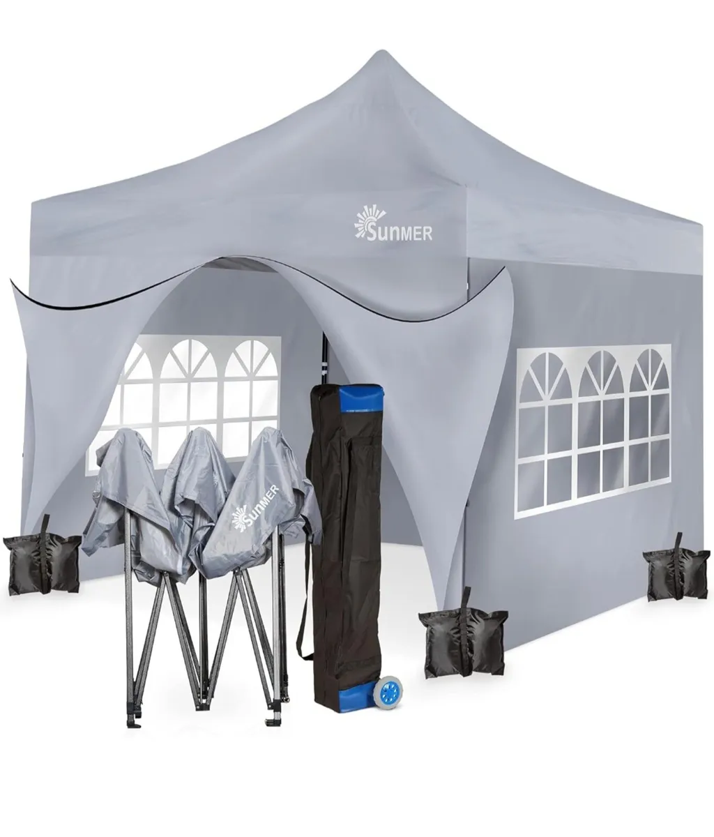 SUNMER 3x3M Pop-Up Gazebo with 4 Sides - Grey - Image 1