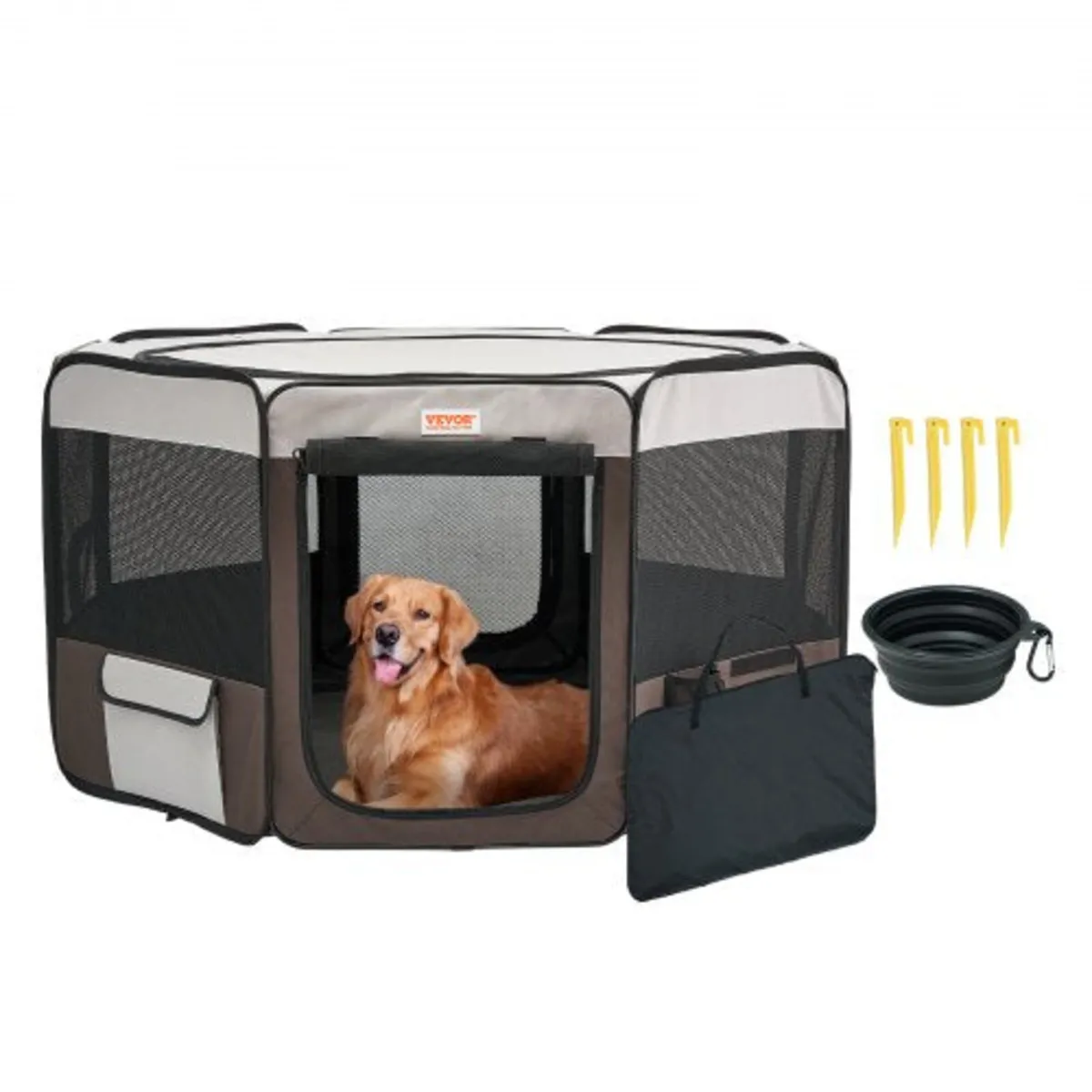 Foldable Pet Playpen, 46 inch Portable Dog Playpen