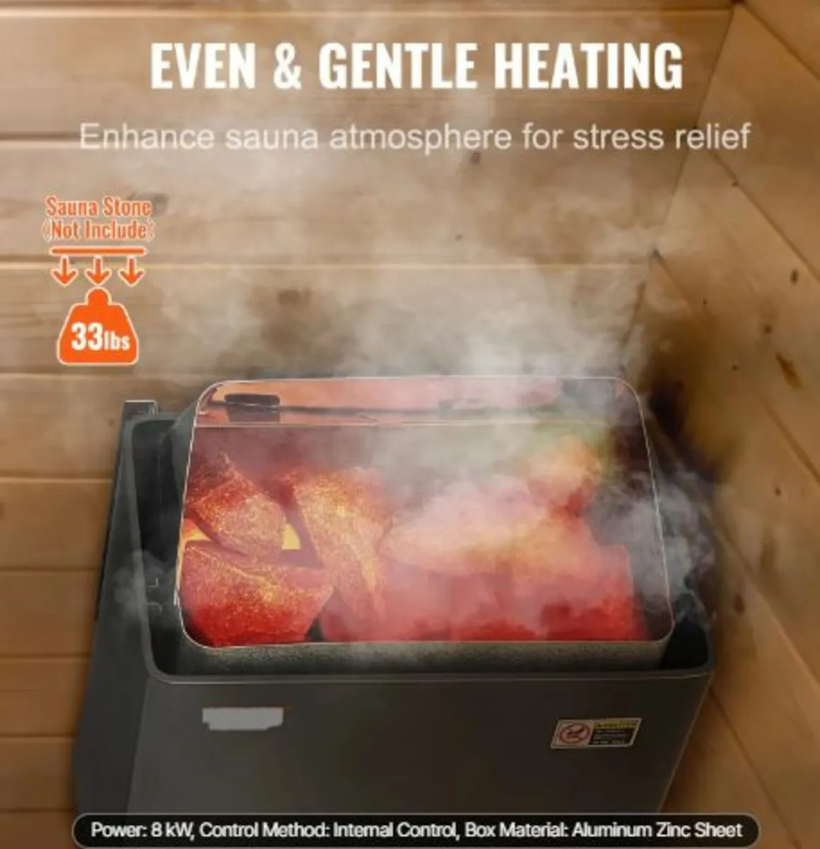 8KW Electric Sauna Heater Stove Built-In Control - Image 3