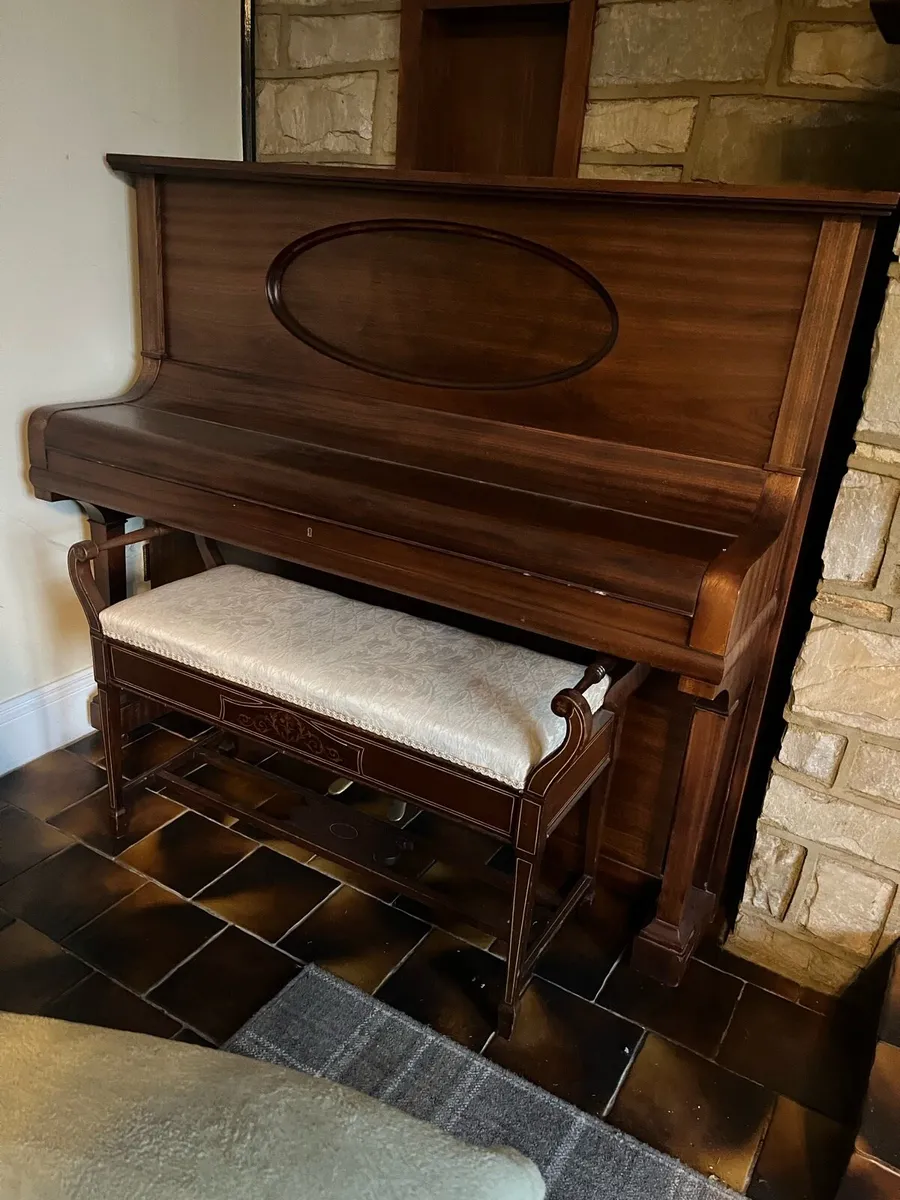 Upright Piano with Double Piano Stool - Image 2