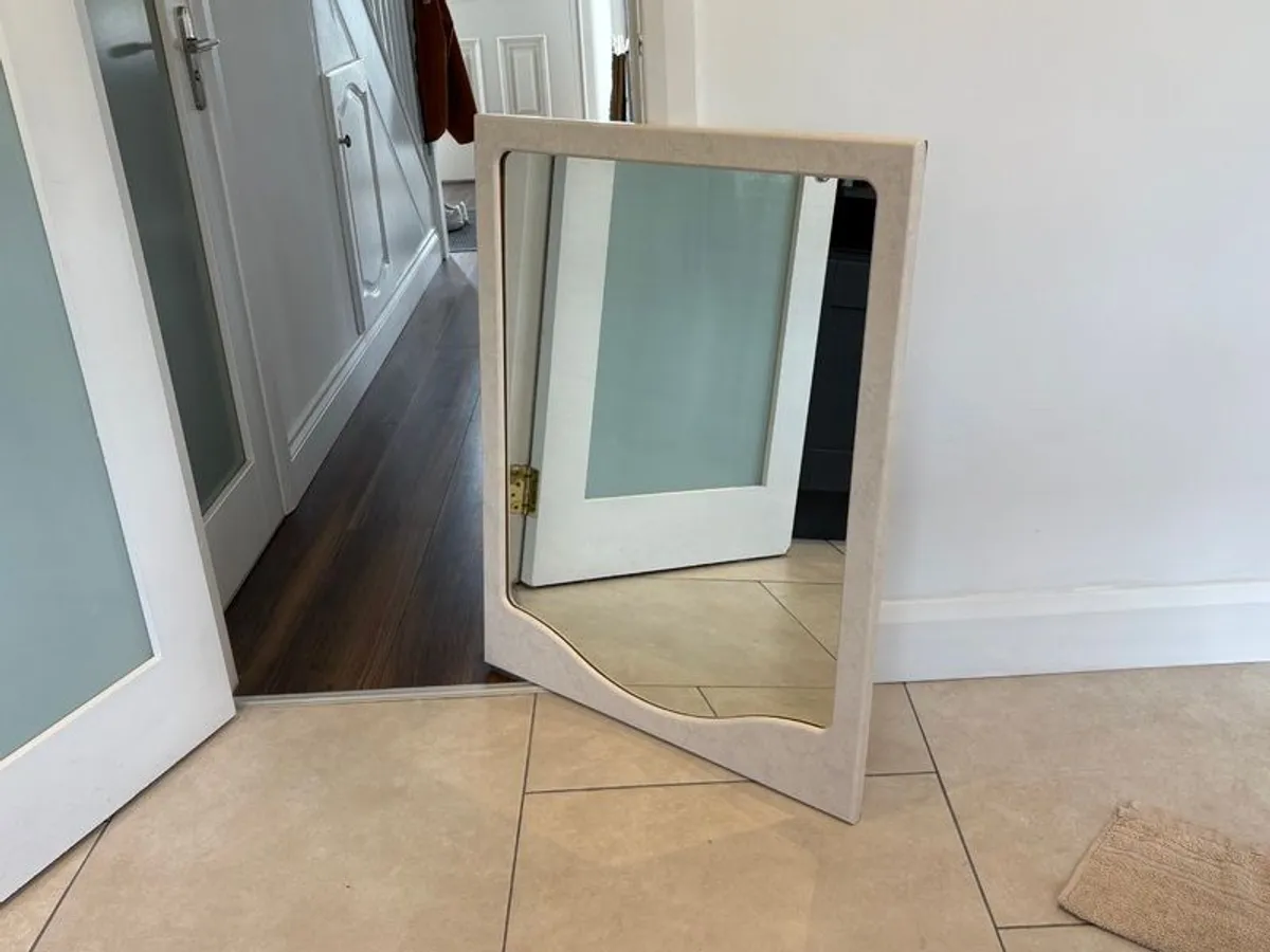 Stone-Effect Framed Mirror