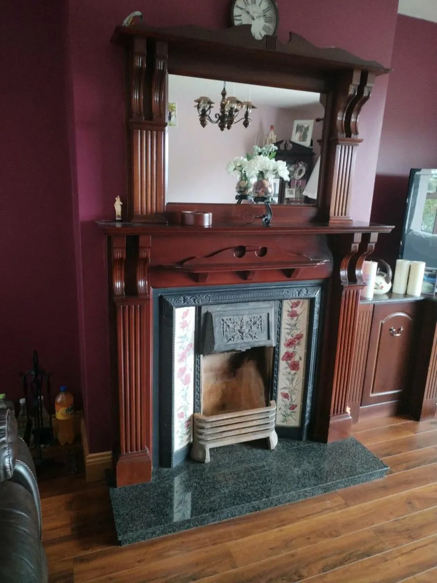 Fireplace with mirror - Image 1