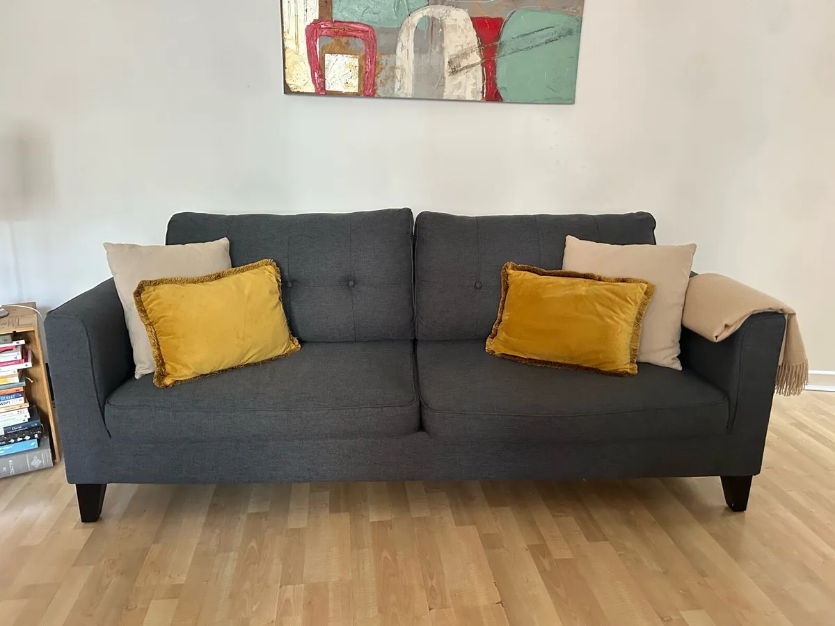 Sofa Astrid 3 Seater Sofa Charcoal - Image 1