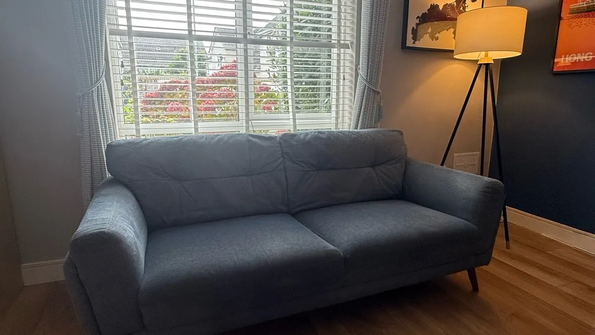 2.5 seater Frank McGowan blue sofa - Image 2