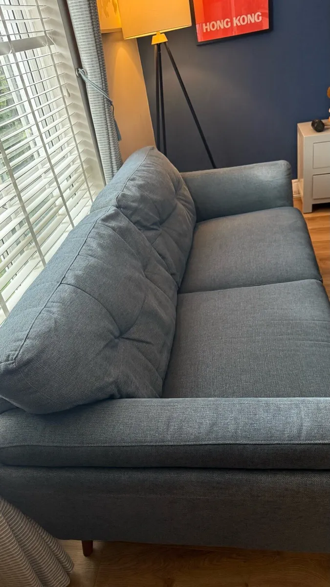 2.5 seater Frank McGowan blue sofa - Image 3