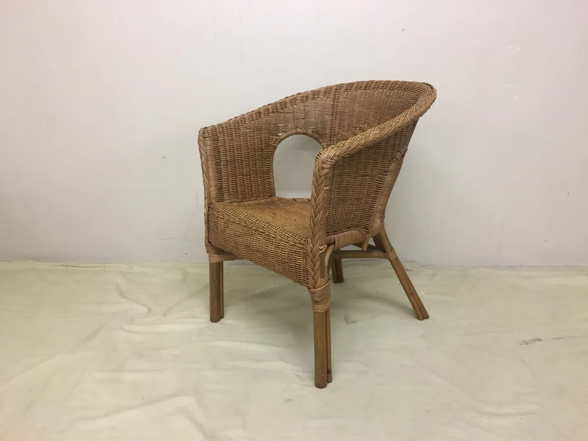 Pair Wicker Armchairs - Image 3