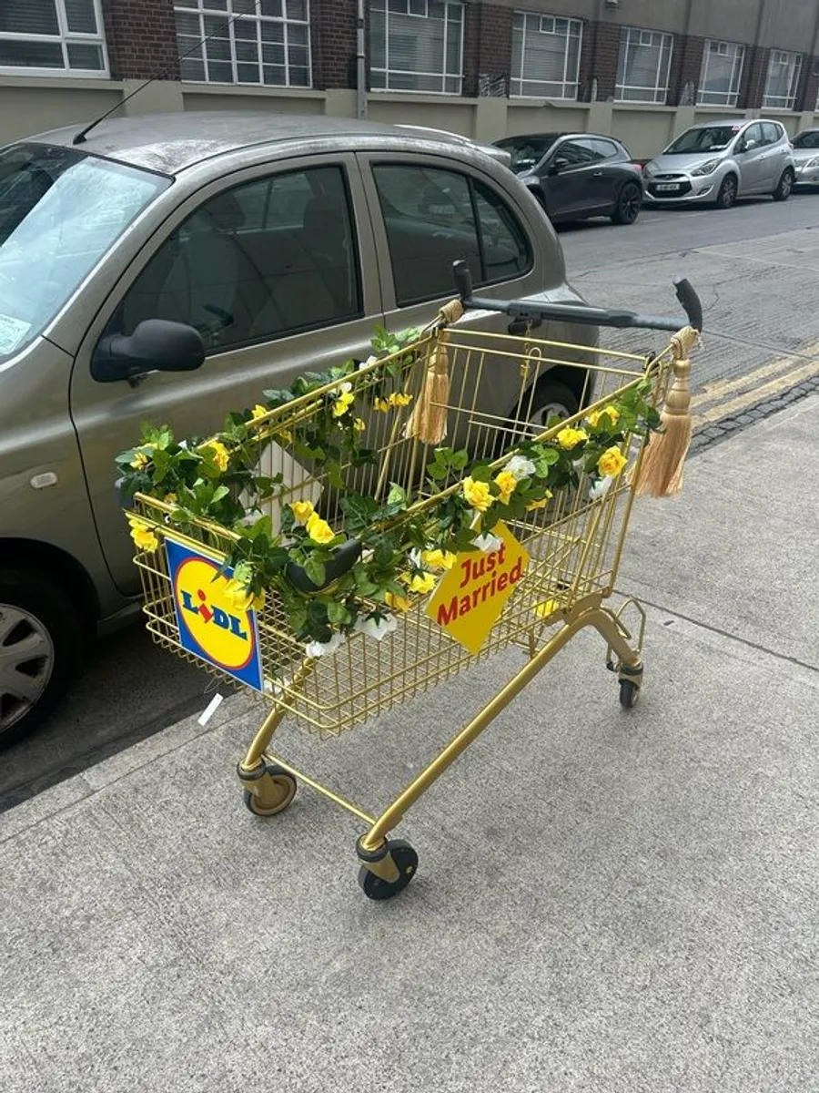 Golden Lidl Shopping Trolley; Wedding