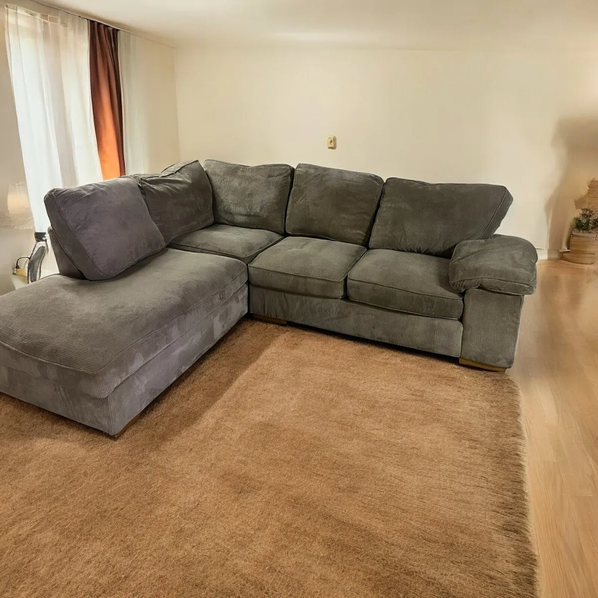 Light brown corner sofa L shaped sofa furniture - Image 1