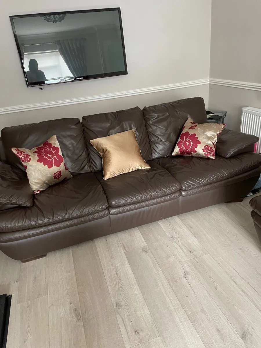 Leather Sofa x 2 - Image 1