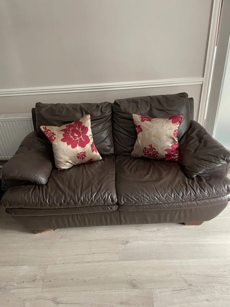 Leather Sofa x 2 - Image 2